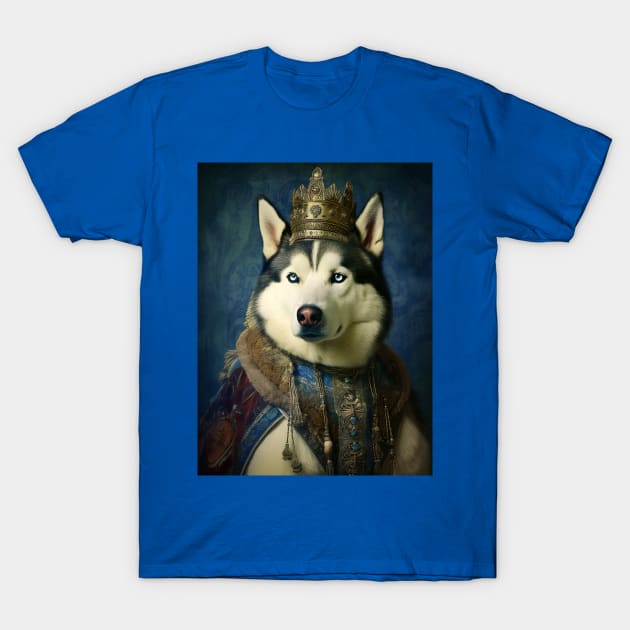 Siberian Husky The King T-Shirt by AestheticsArt81